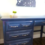 Custom Painted Modern Slate Blue Desk